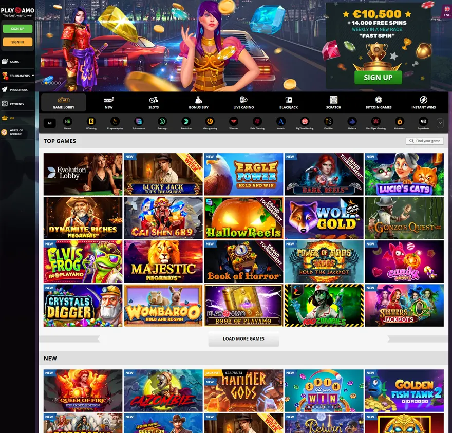 playamo casino screenshot